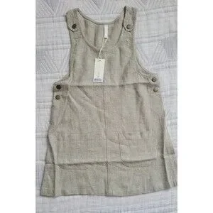 Rylee and Cru linen dress overall light green 6/7y nwt